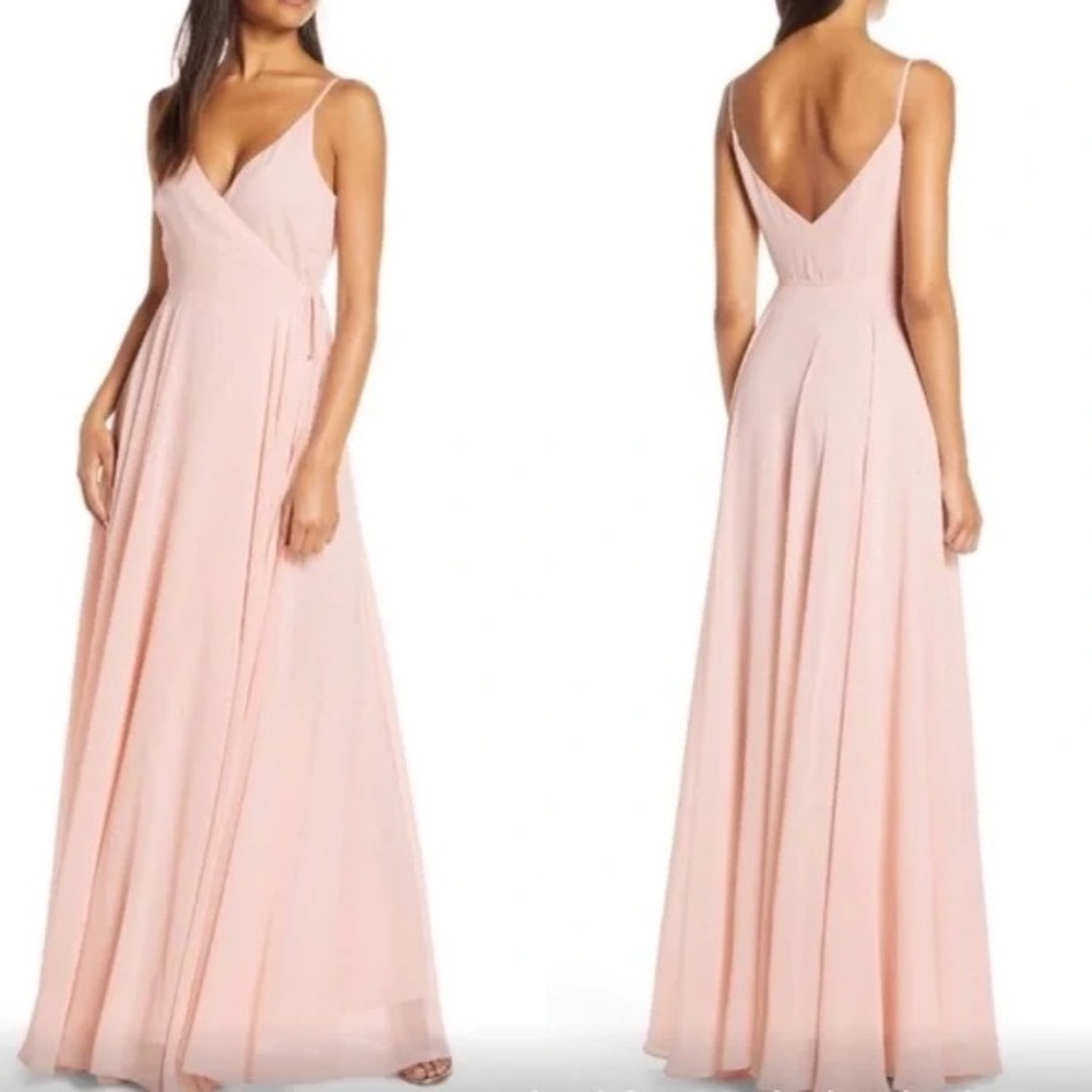 NWT Jenny Yoo "James" Lux Chiffon Dress in Whipped Apricot